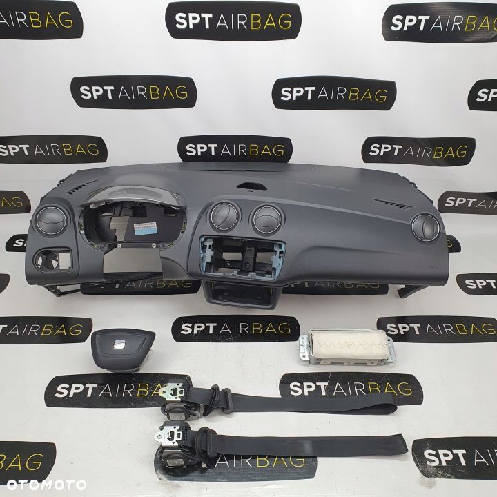 SEAT IBIZA 4 BGX DESKA ROZDZIELCZA KONSOLA KOKPIT PULPIT PODUSZKI AIRBAG AIR BAG PASY KIT SET - 1