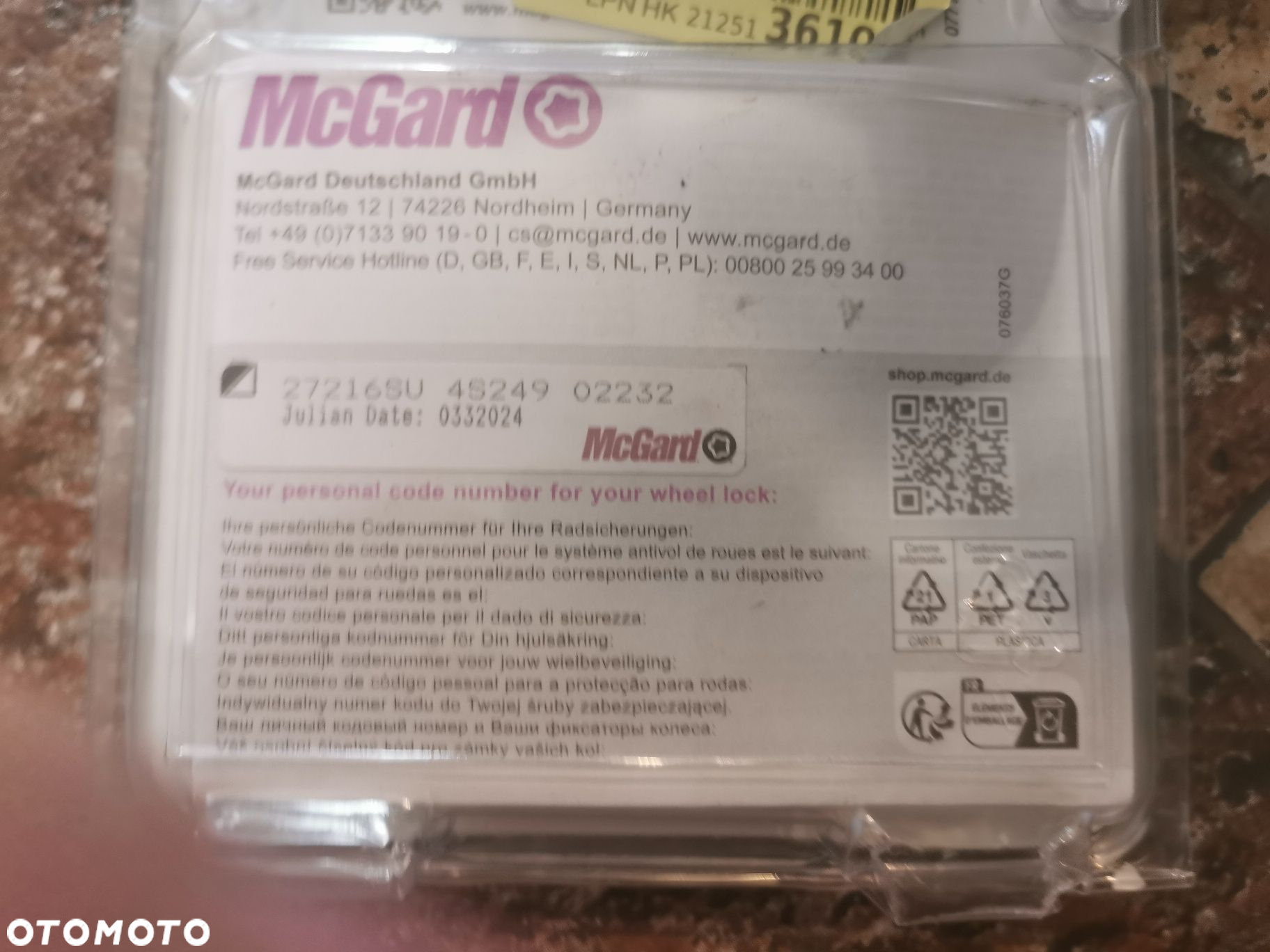 McGARD 27216SU Śruby zabezpieczające do kół felg 4 szt. M12 x 1,25 - 5