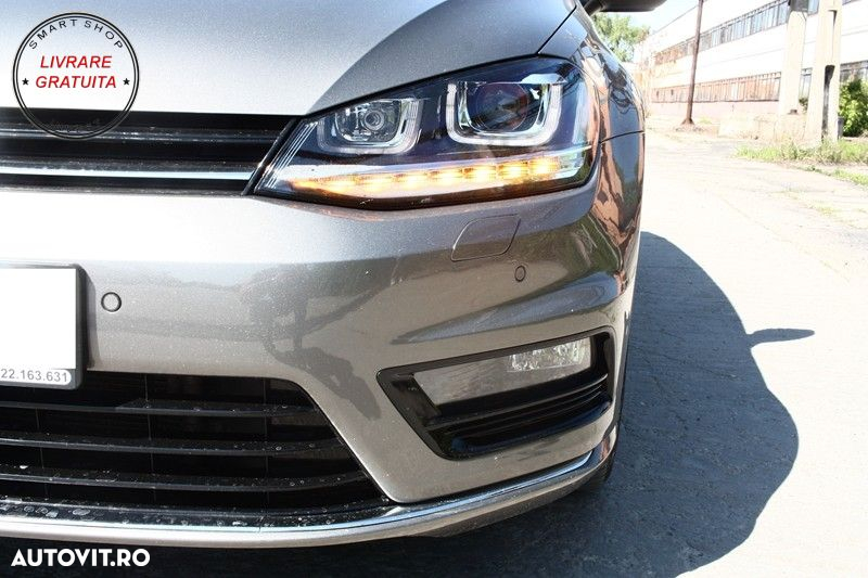 Kit Exterior Complet VW Golf VII 7 (2012-2017) cu Faruri 3D LED DRL Dinamic R-Line- livrare gratuita - 16