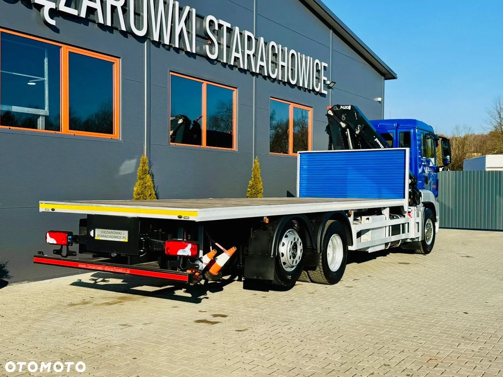 MAN TGS 26.360 // E6 // Klimatyzacja / 6x2 // platforma laweta 7,2m z HDS HMF 1420 // dzwig żuraw kran crane skrzynia uniwersalny - 13