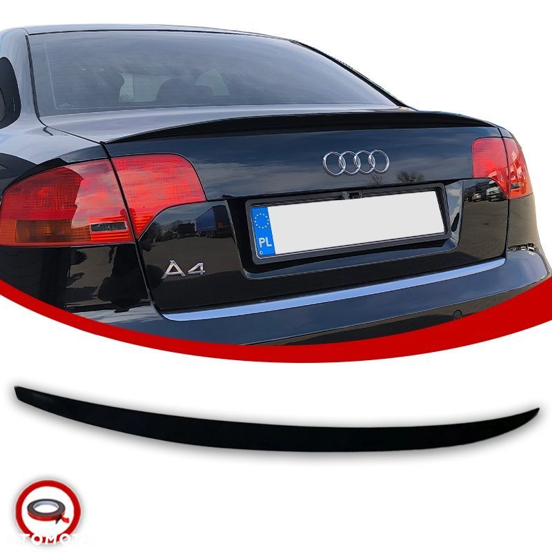Audi A4 B6 B7 Spoiler Lotka Dokładka Tylna Czarny Połysk - 1