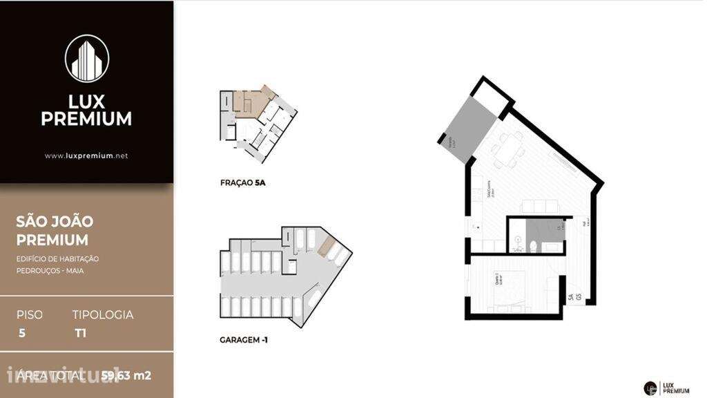 Apartamento T1 em Pedrouços de 53,00 m2 - Grande imagem: 5/5