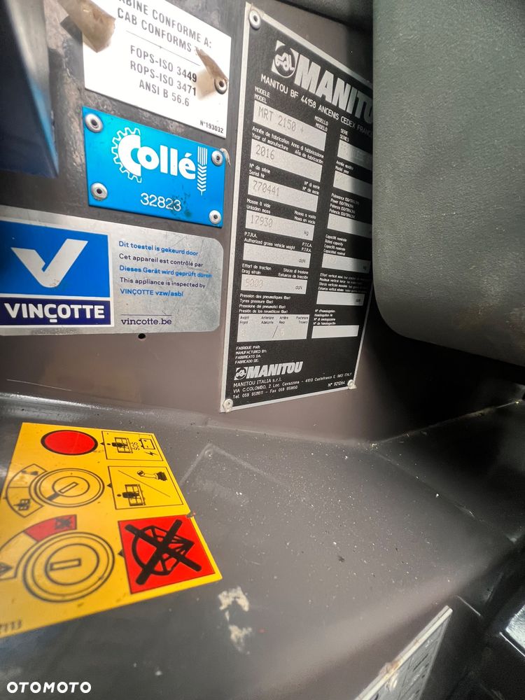 Manitou 2150 Mrt MANITOU ŁADOWARKA TELESKOPOWA Roto  widły kosz PILOT do sterowania  2016/17 1840 2540 2550 kolor od nowości biały Mercedes silnik manitou Roto Mrt 2150 - 31