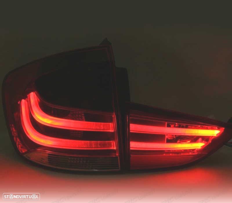 FAROLINS TRASEIROS BMW X1 09- LIGHT BAR VERMELHO CROMADO - 3