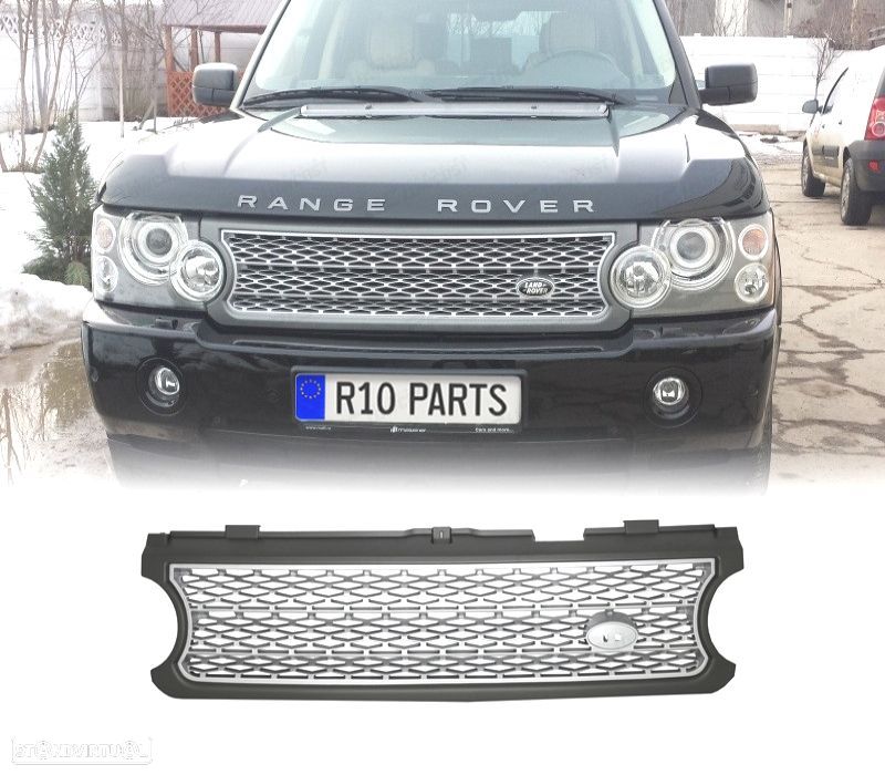 GRELHA FRONTAL RANGE ROVER VOGUE 06-09 LOOK SVA AUTOBIOGRAPHY CROMADA CINZA - 1