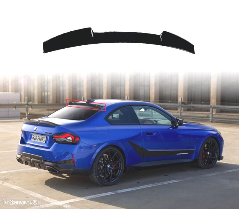 AILERON SPOILER TETO BMW G42 G87 22- LOOK M2 PRETO BRILHANTE - 1