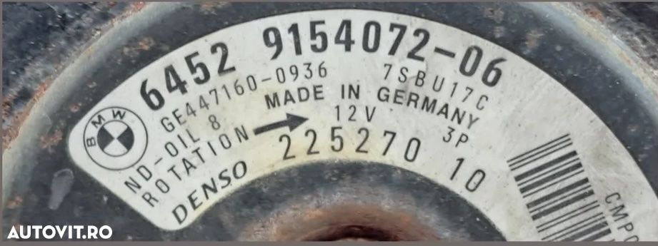 Compresor clima ac climatronic aer conditionat climatizare RP cu ambreiaj magnetic Denso bmw M5 M6 F07 F10 F11 F06 F12 F13 F01 F02 F15 F85 F16 F86 - 5