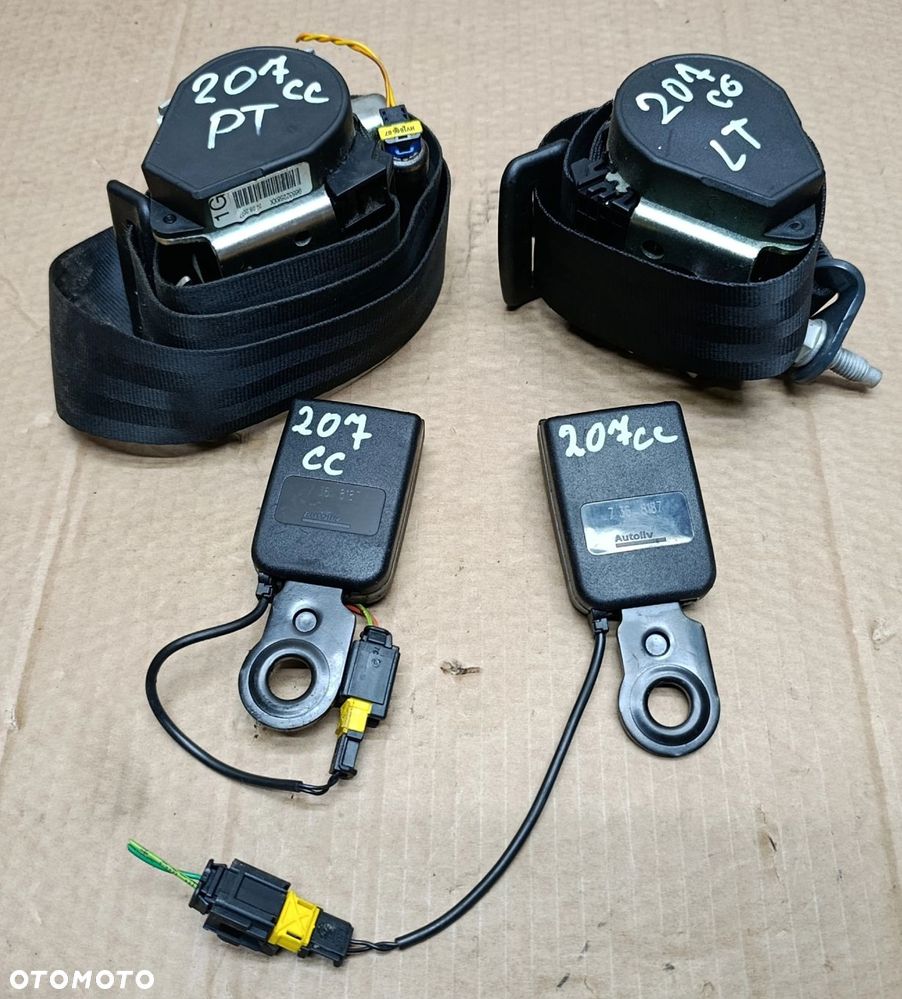 207 CC pas bezpieczeństwa tylny tył zapinka komplet EU 207CC Peugeot