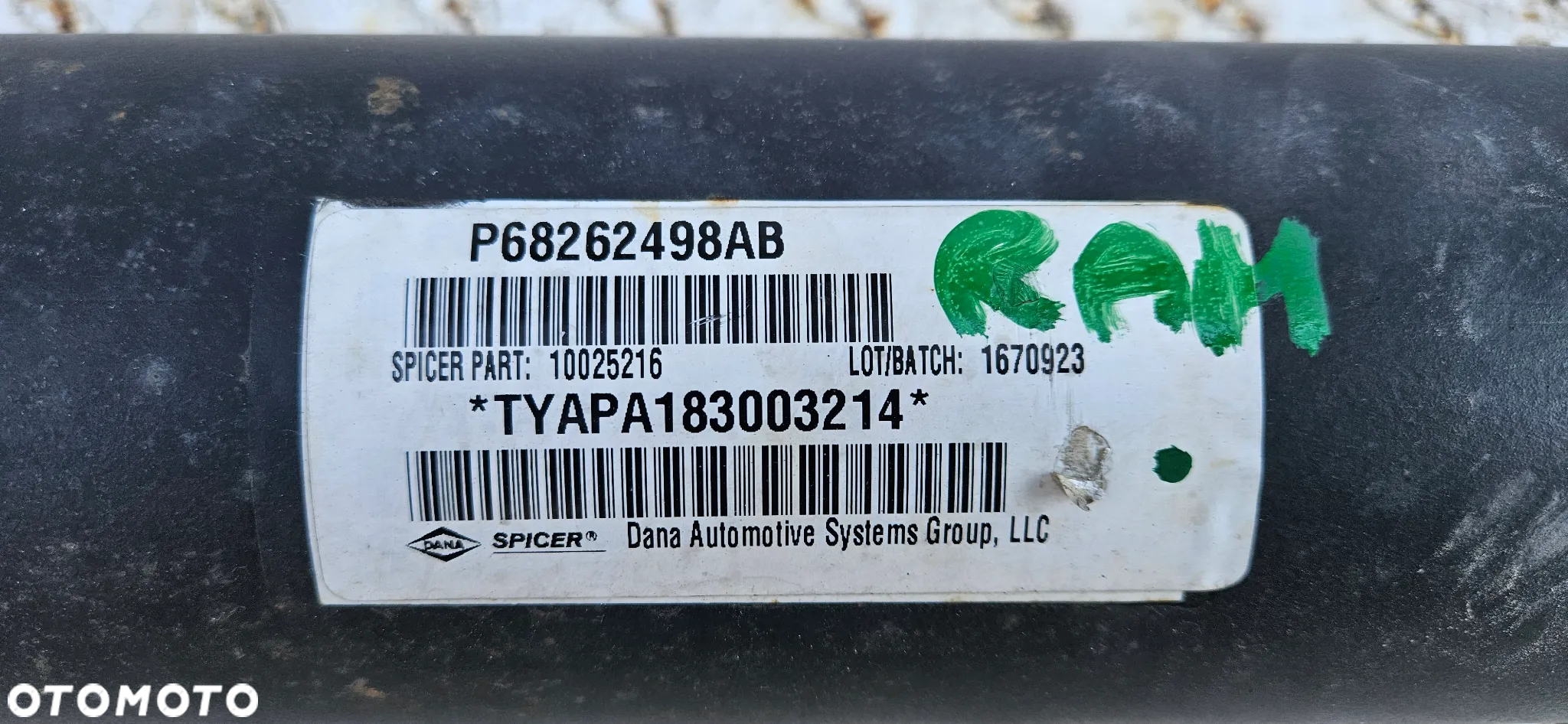 RAM 1500 V 5 2019- KRÓTKI QUAD CAB 1,5 4X4 5.7 HEMI wał napędowy P68262498AB - 4