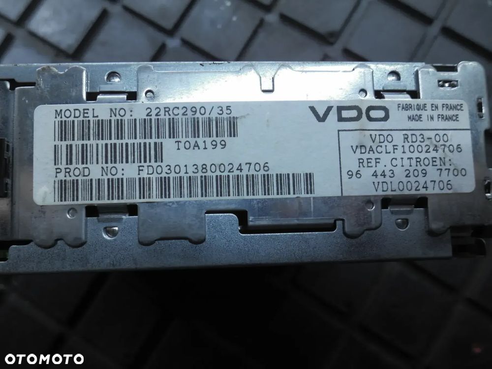 RADIO XSARA PICASSO 22RC290/35 964432097700 - 2