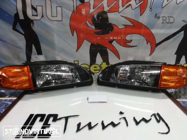 Farois frontais com luz branca 5000k Honda civic 92-95 EG8, EG9, EH8, EH9 JDM Fundo + piscas frontais Honda civic 92-95 4 portas EG8, EG9 fundo laranja JDM Look - 2