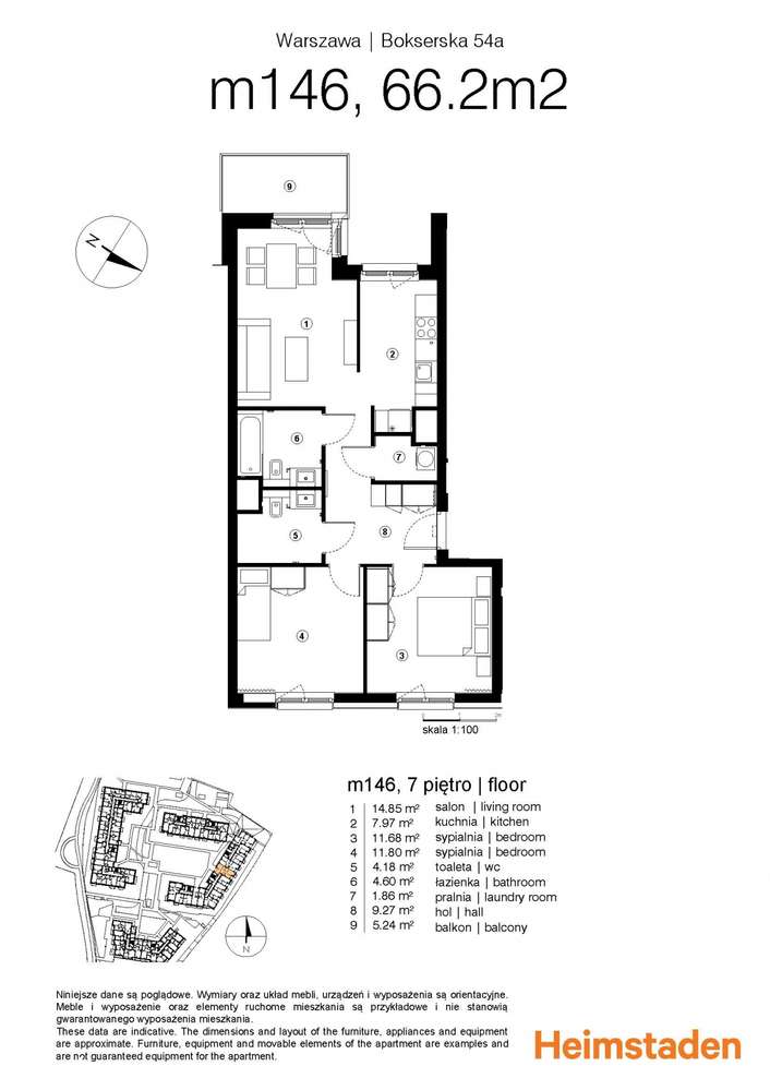 3-pokojowe | 66.2 m2 | Balkon | Internet w cenie | Bezpośrednio