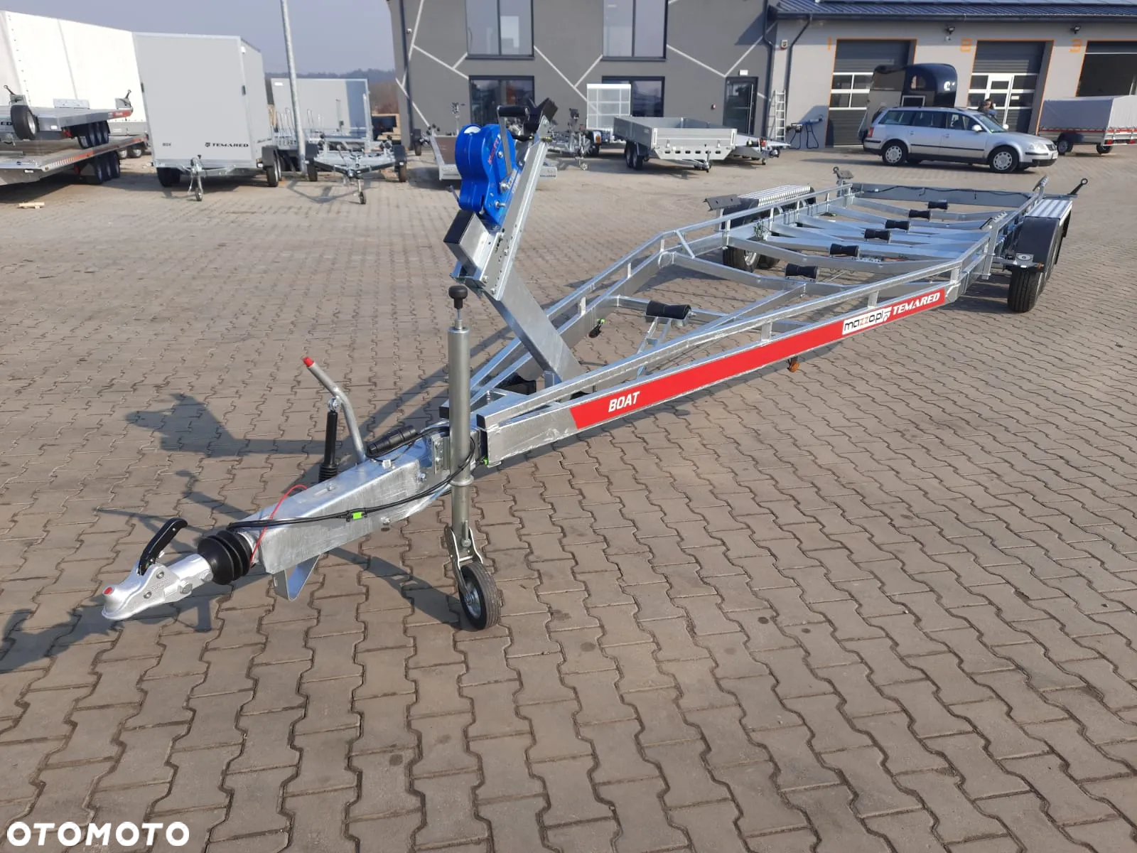 TEMARED DOSTAWA! Przyczepa podłodziowa B35 poszerzana wym. 915x253cm Idealna do transportu łodzi do 9,1m! Podpory płaskie, szeroka, MOCNA! DMC 3500 kg - 3