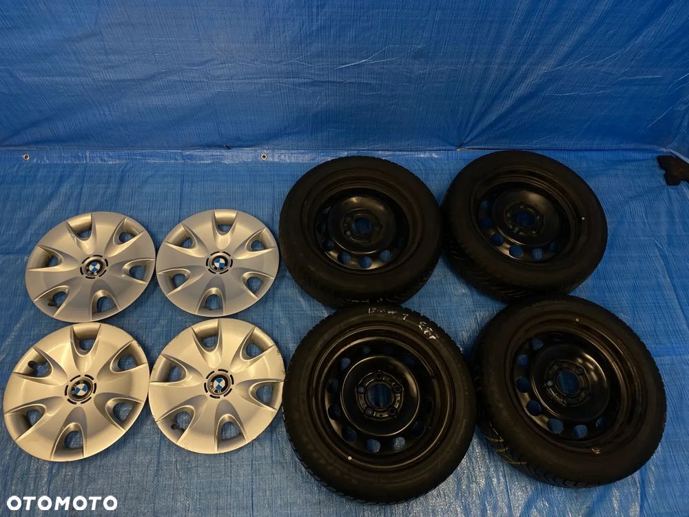 KOŁA KOŁO FELGA STALOWE 6,5J 16" 5X120; 72,6mm KOMPLET  OPONY CAŁOROCZNE RUNFLAT GOODYEAR 5,4mm  KOŁPAKI OE BMW 1 SERIA E81 E87  3 SERIA E36 E46 E90 E91 ITP. - 7