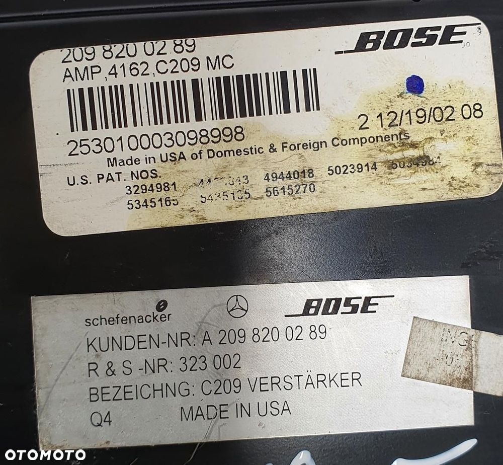 WZMACNIACZ AUDIO BOSE MERCEDES W209 A2098200289 - 4