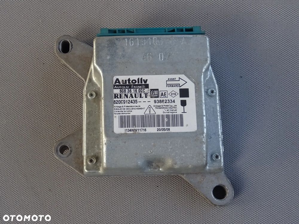 MODUŁ AIRBAG STEROWNIK SENSOR PODUSZEK POWIETRZNYCH OPEL VIVARO RENAULT TRAFIC PRIMASTAR - 3