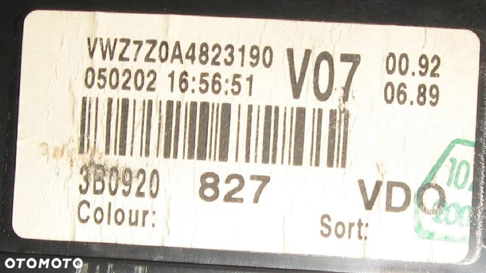 3B0920827 licznik zegar tacho VOLKSWAGEN PASSAT B5 - 5
