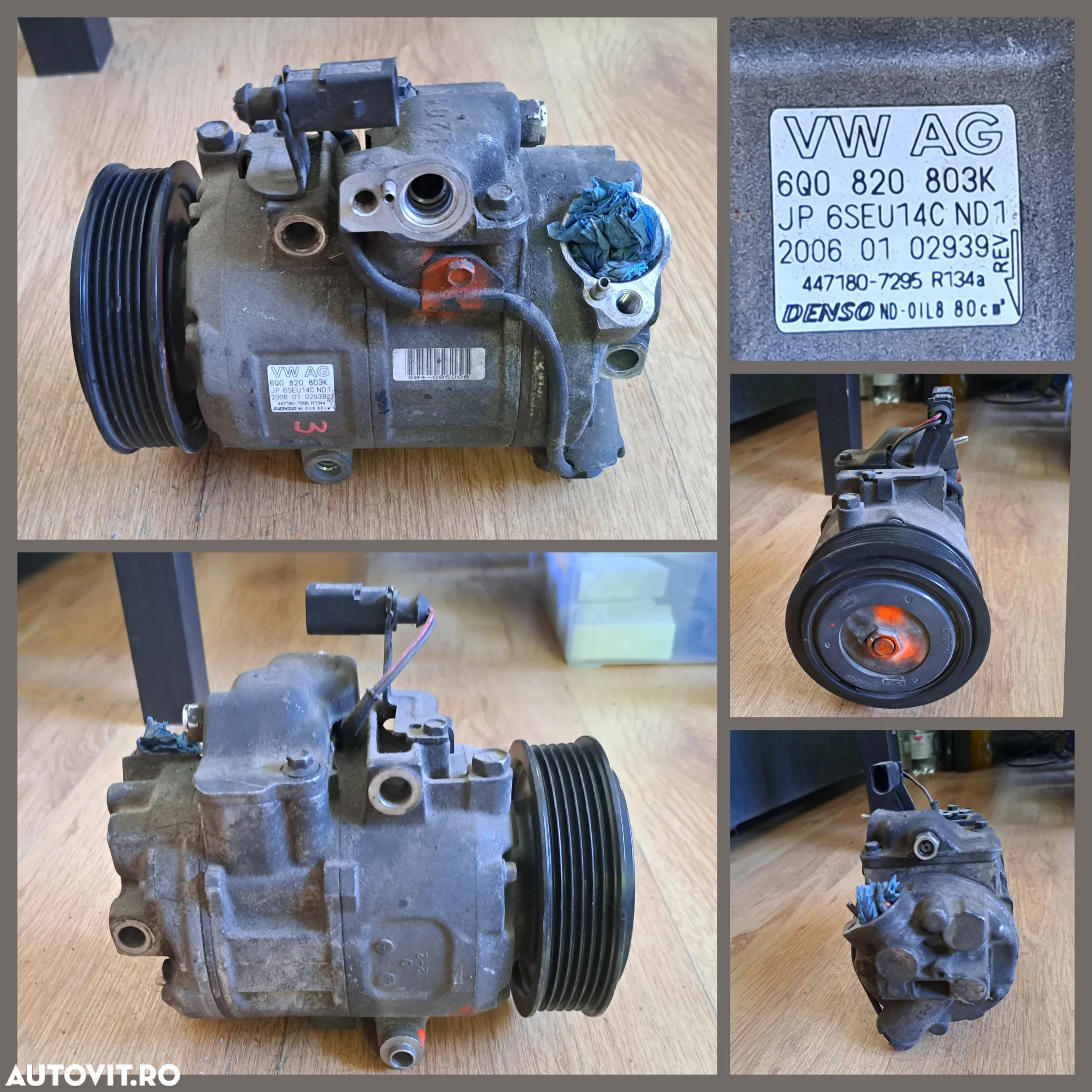 Compresor clima ac aer conditionat climatronic Skoda Citigo 1.0 mpi Volkswagen vw Up 1.0 i Skoda Fabia 1.2 i Seat Ibitza 1.2 fsi Audi A2 Seat Cordoba Alfa Romeo GT Fiat Doblo multipla - 3