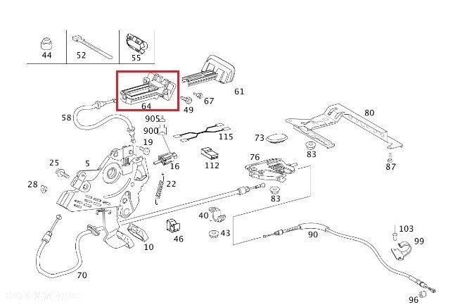 MERCEDES VITO W639 Prowadnica raczki hamulca recznego - 2