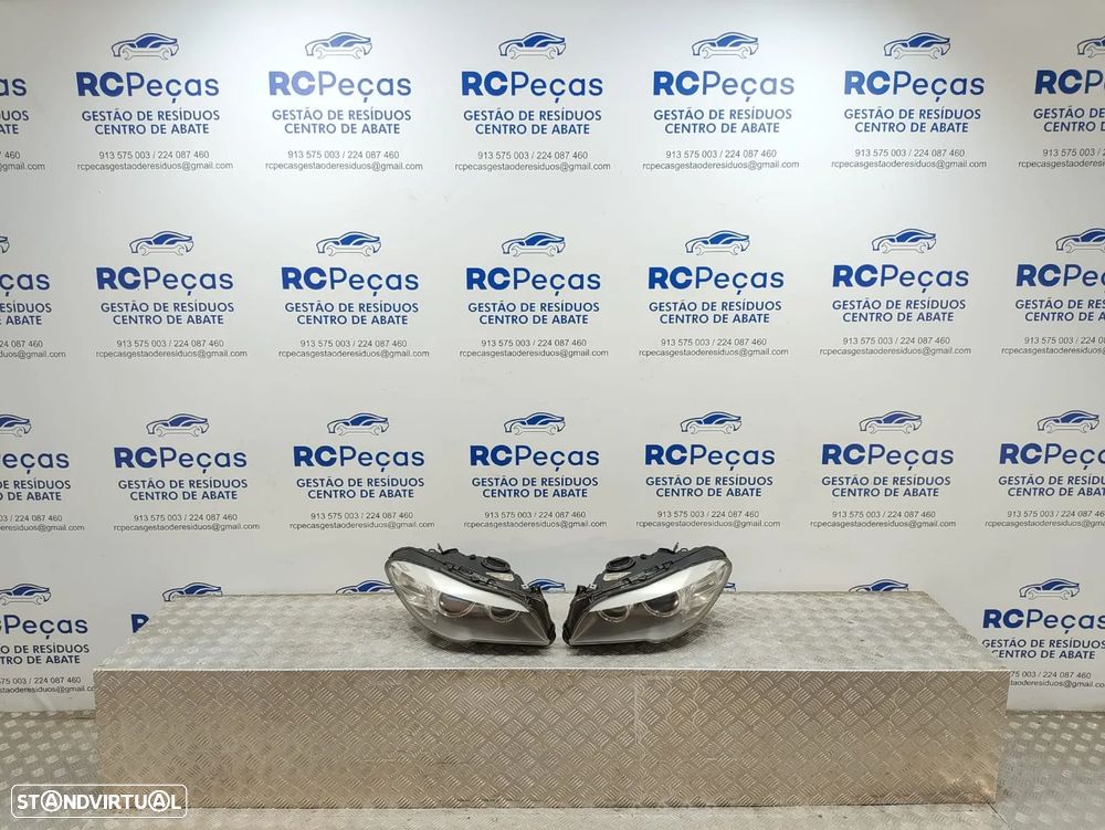 Conjunto Oticas Farois Frontal Frente Esquerda Halogenio Original BMW Serie 5 F10 Sedan Carro F11 Touring Carro 2011 a 2017 - 5