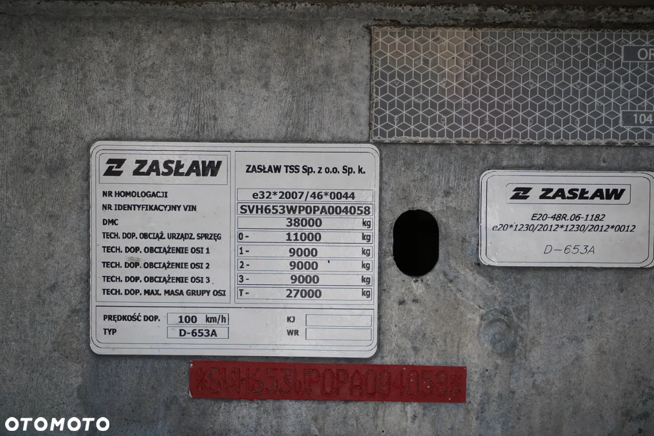 Zaslaw D-653A / WYWROTKA ALUMINIOWA / 47 m3 / 2024 ROK / KLAPO-DRZWI / OS PODNOSZONA / OSIE SAF - 20