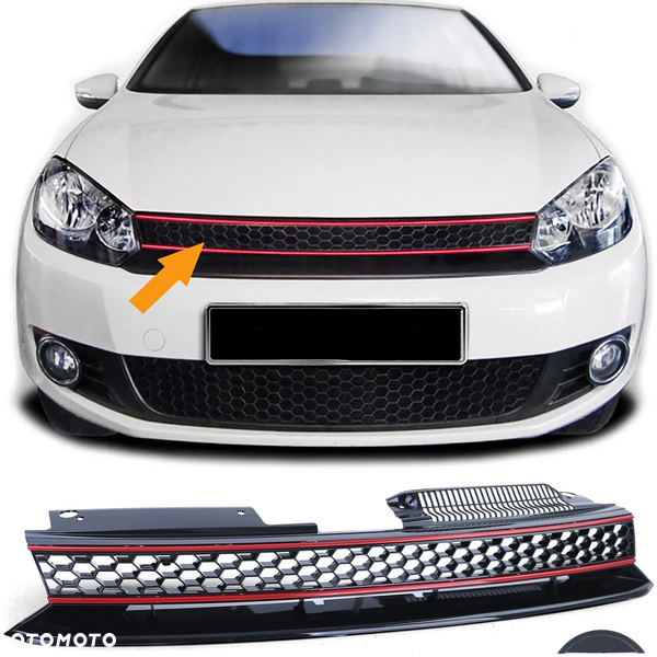 GRILL ATRAPA VW GOLF VI 6 08-13 GTI SPORT LOOK