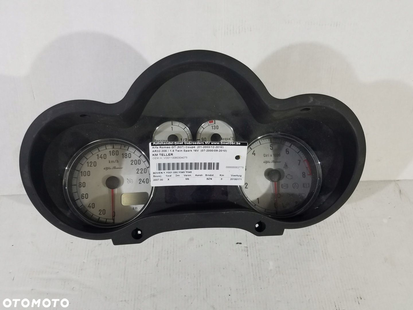 LICZNIK ZEGARY ALFA ROMEO GT 1.8 B 156071280 - 1