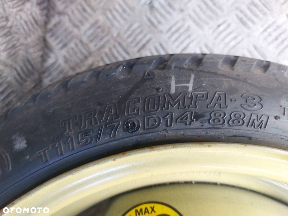 ZAPAS DOJAZDÓWKA 4X100 4Jx14 FI54,1 115/70R14 TOYOTA YARIS I - 3