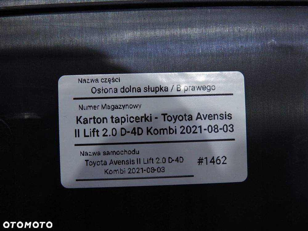 OSŁONA SŁUPKA PRAWA TOYOTA AVENSIS T25 - 8