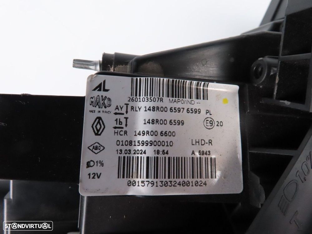 Farol LED Direito Usado / Original RENAULT Clio V Hatchback (B7) 260103507R - 7