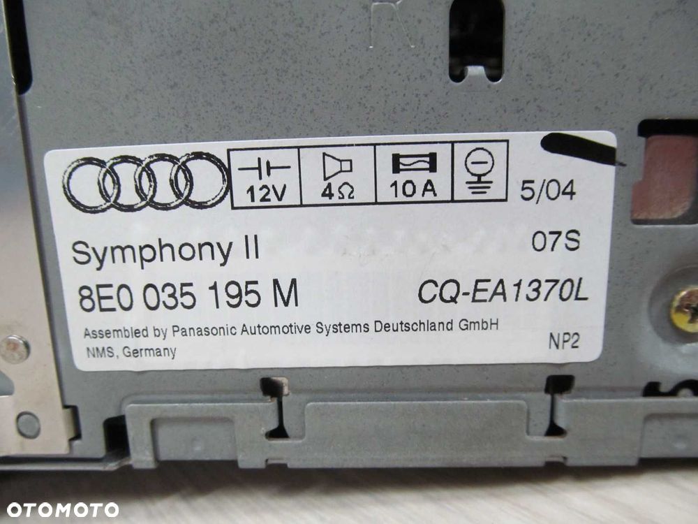AUDI A6 C5 LIFT SYMPHONY II RADIO CD 2 DIN 8E0035195M FABRYCZNE - 5