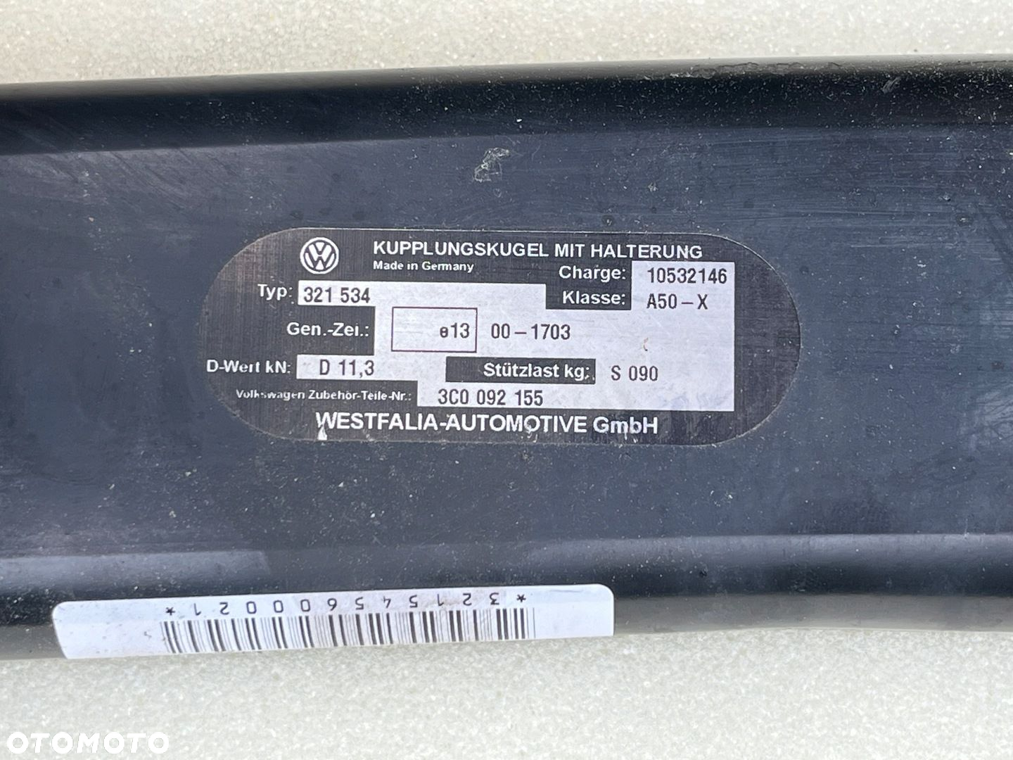 Hak VOLKSWAGEN PASSAT B6 3C0 oryginał - 7