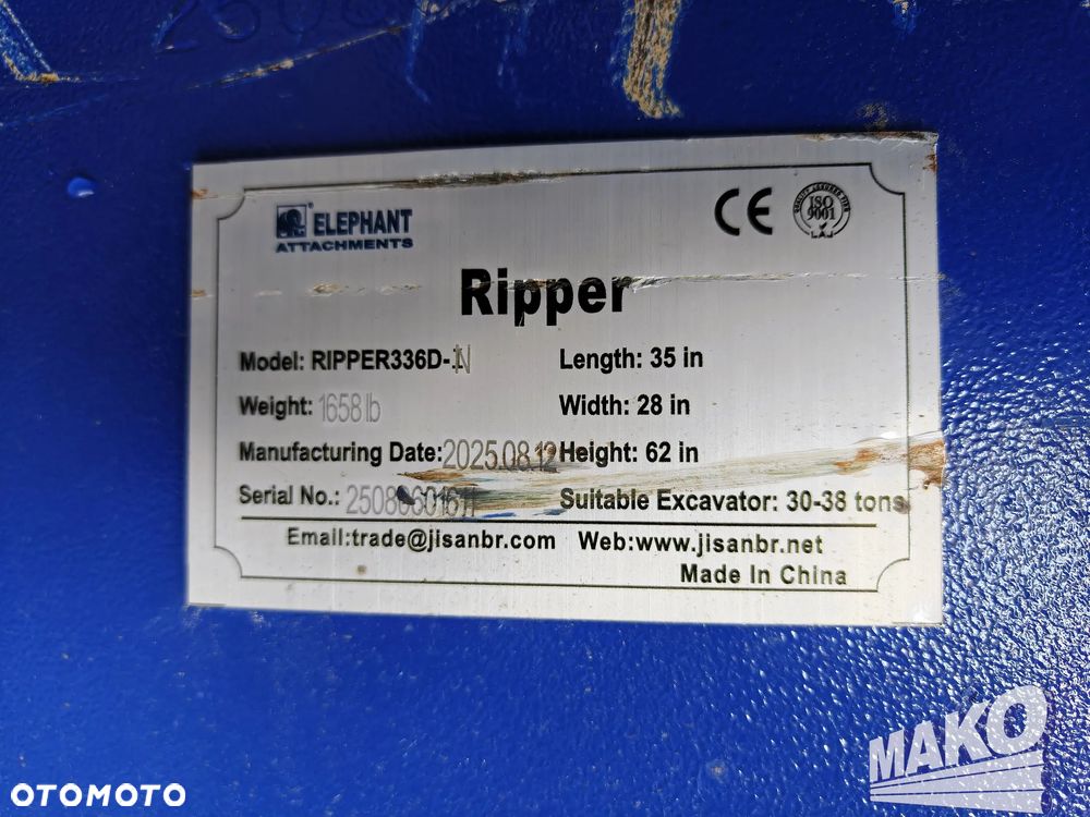 Nowy zrywak do koparki Elephant Ripper 336D-N Miller fi 100 90 - 9
