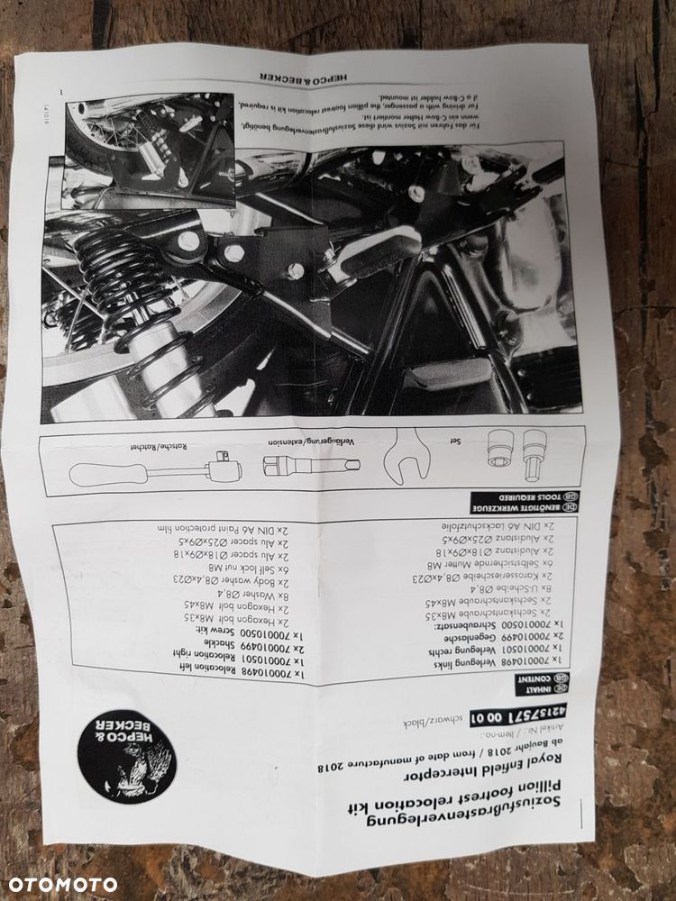 Zestaw obniżający podnóżki Hepco & Becker Royal Enfield Interceptor 650 - 9