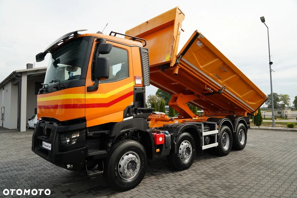 Renault K 480 / 8x4 / WYWROTKA DWUSTRONNA / HYDROBURTA / KLAPODRZWI  / SPROWADZONY / PO KONTRAKCIE SERWISOWYM - 2