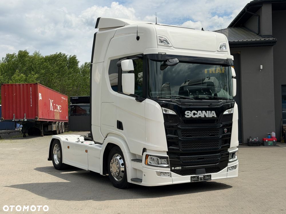 Scania Low deck mega r450 z Niemiec alcoa full led dwa duże zbiorniki navi klima postojowa nowe Tacho - 1
