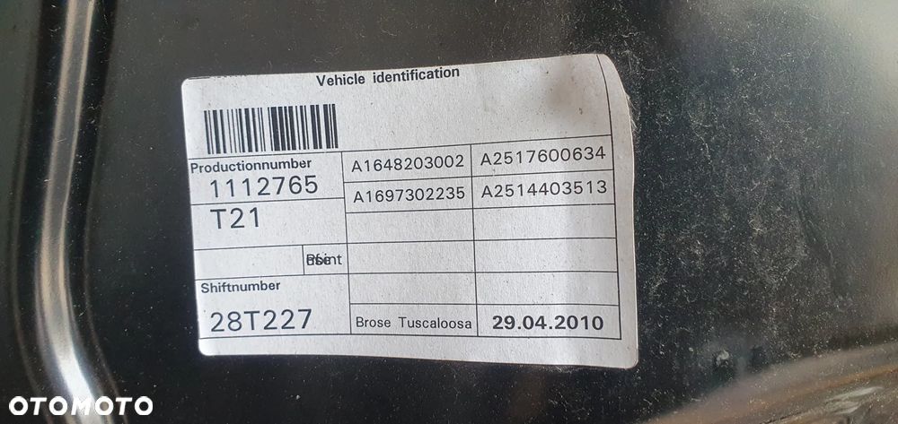 Mechanizm podnośnik szyby prawy tył Mercedes R-Klasa W251 Long - 4