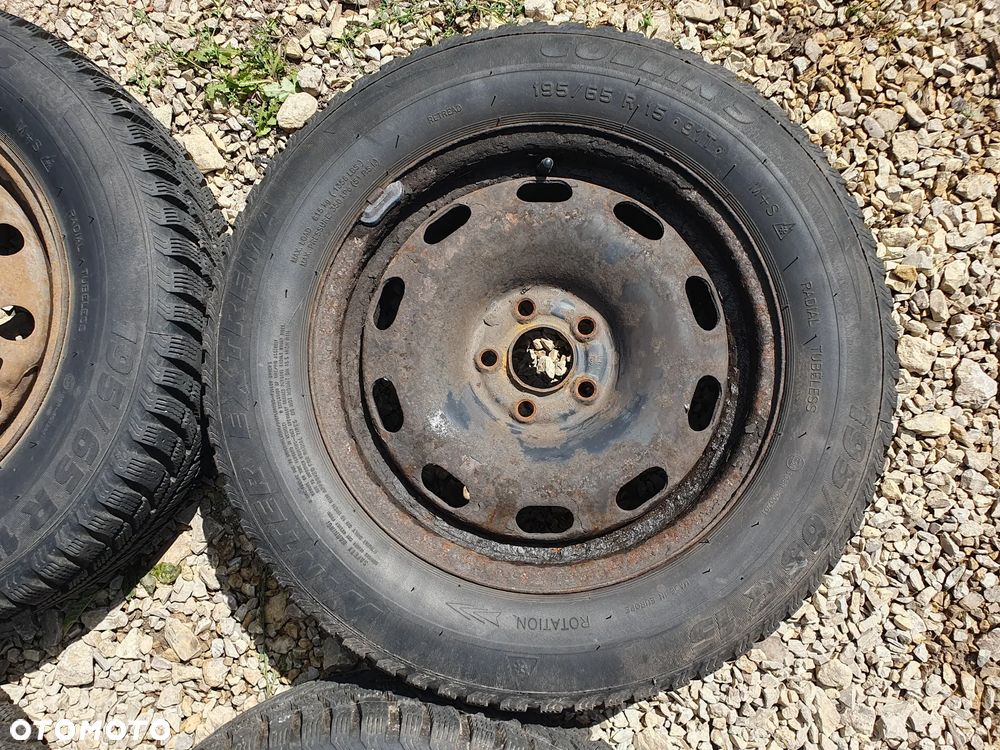 4x KOŁA FELGI STALOWE 15" ET38 6Jx15 5X100 + OPONY ZIMOWE 195/65 R15 COLLIN'S WINTER EXTREMA VOLKSWAGEN GOLF IV BORA POLO AUDI A3 SEAT LEON TOLEDO IBIZA SKODA FABIA OCTAVIA RAPID PRAKTIK KOMPLET 4 SZTUKI - 7