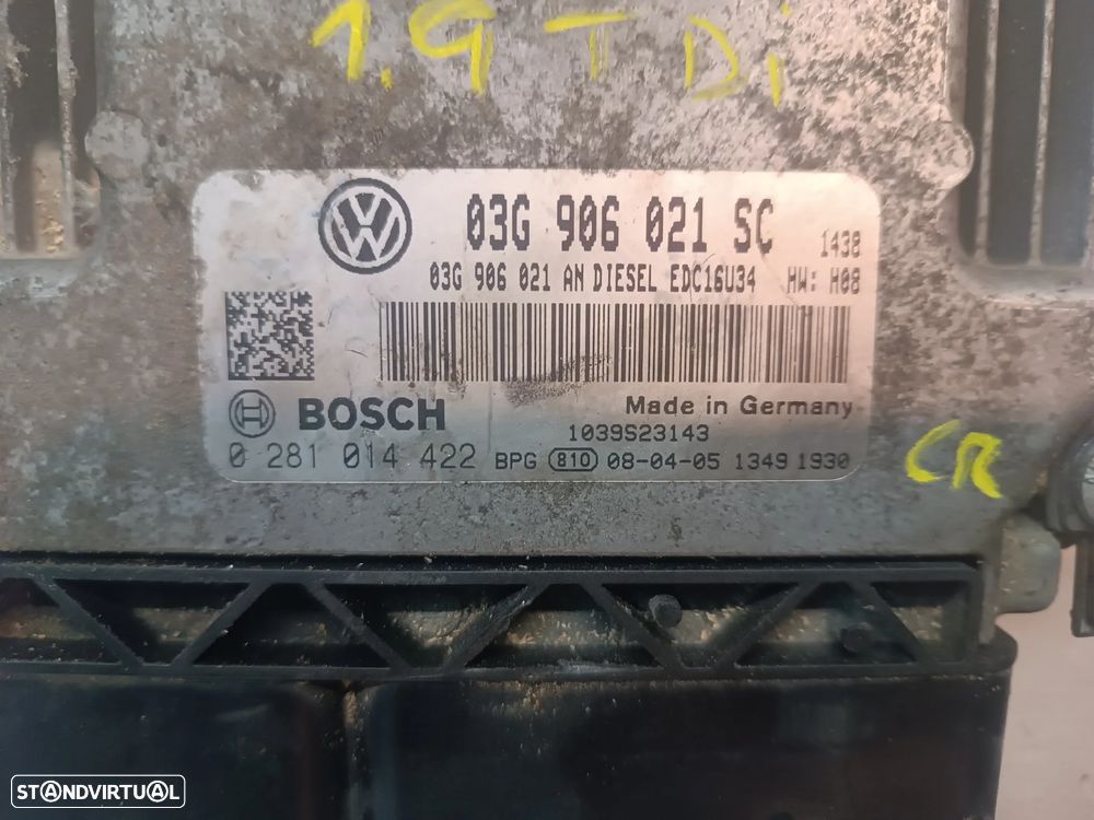 UNIDADE / CENTRALINA DO MOTOR SEAT LEON 1P 1.9TDI 105CV 03G906021SC 0281014422 - 2