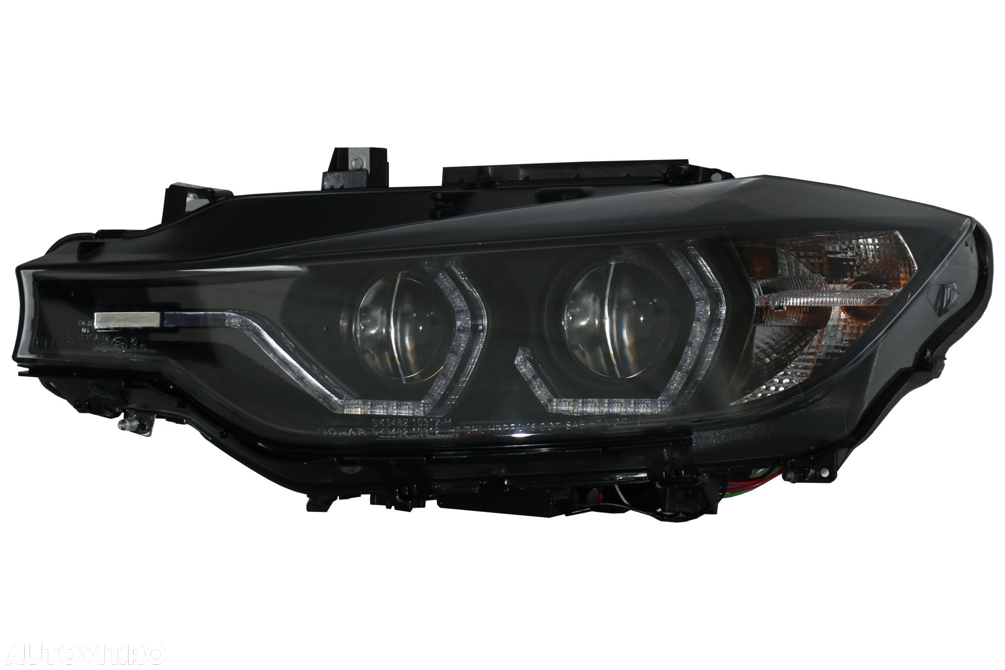 Faruri Full Angel Eyes LED DRL compatibil cu BMW 3 Series F30 F31 Seda - 3