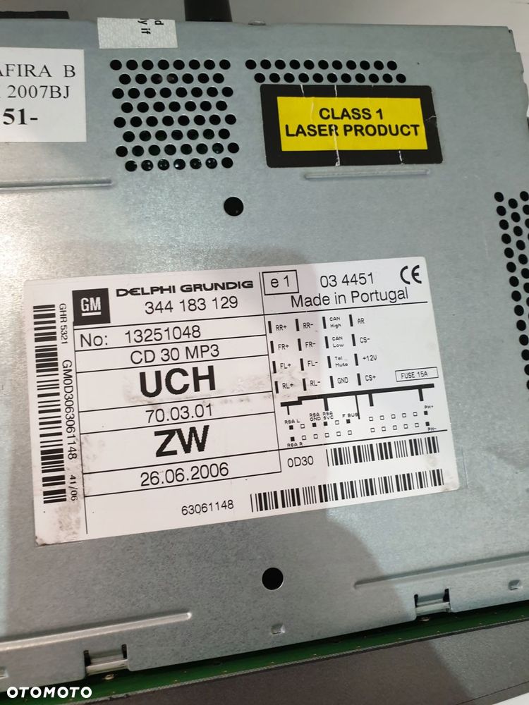 radio cd wyświetlacz 13251048 opel zafira b 1.9cdti 07r - 6