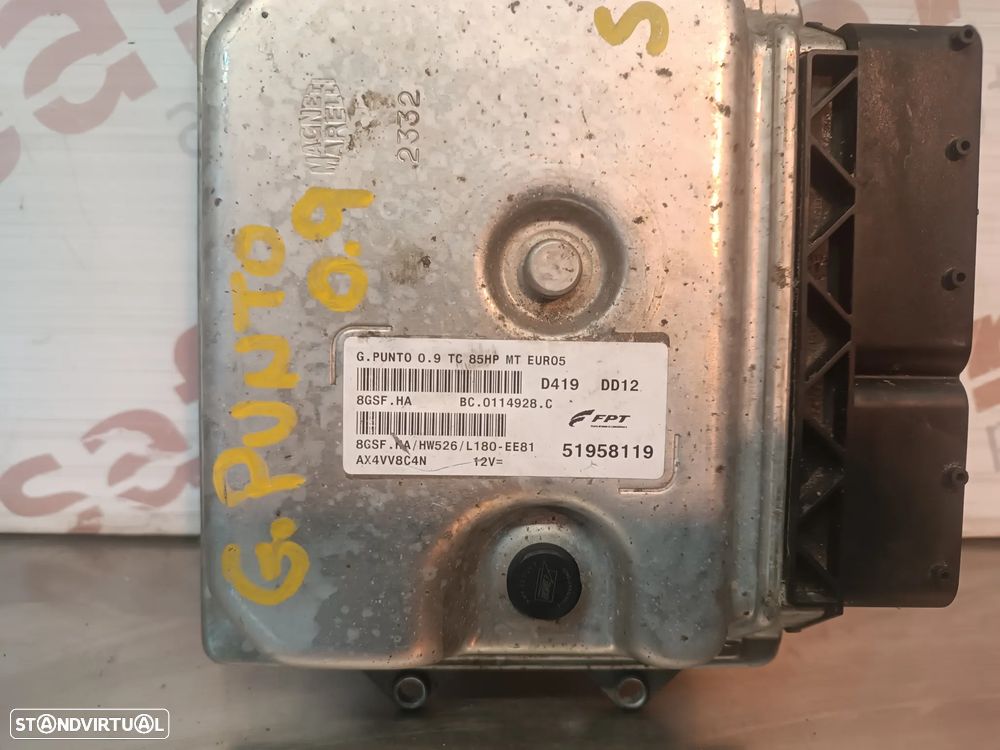 UNIDADE / CENTRALINA DO MOTOR FIAT PUNTO EVO 0.9TC 85CV 51958119  8GSFHA - 1