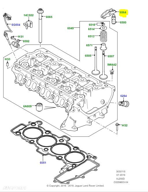 Tachet motor 2.0 Ingenium AJ200 / 3.0 AJ20D6 / 2.0 AJ20D4 RRS Disco Sport Original Land Rover - 1