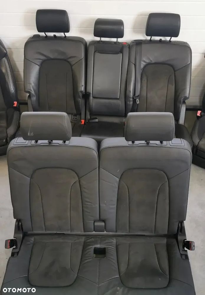 AUDI Q7 4L LIFT S-LINE 09-15R FOTELE TYLNE KANAPA DRUGI I TRZECI RZAD CZARNA SKORA ALCANTARA 7 OSOB - 3