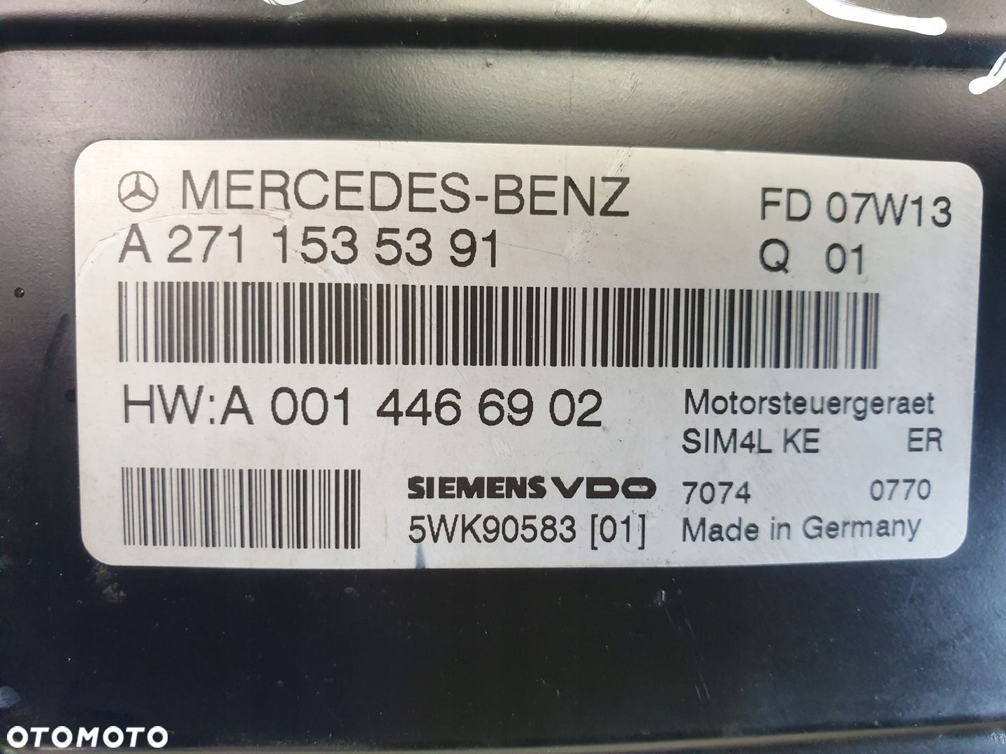 Mercedes W203 1.8 K STEROWNIK SILNIKA A2711535391 - 3