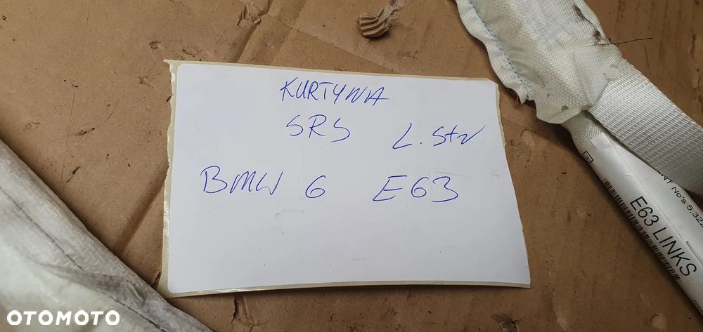 Kurtyna airbag boczna lewa BMW 6 E63 5322322 4480181 - 10