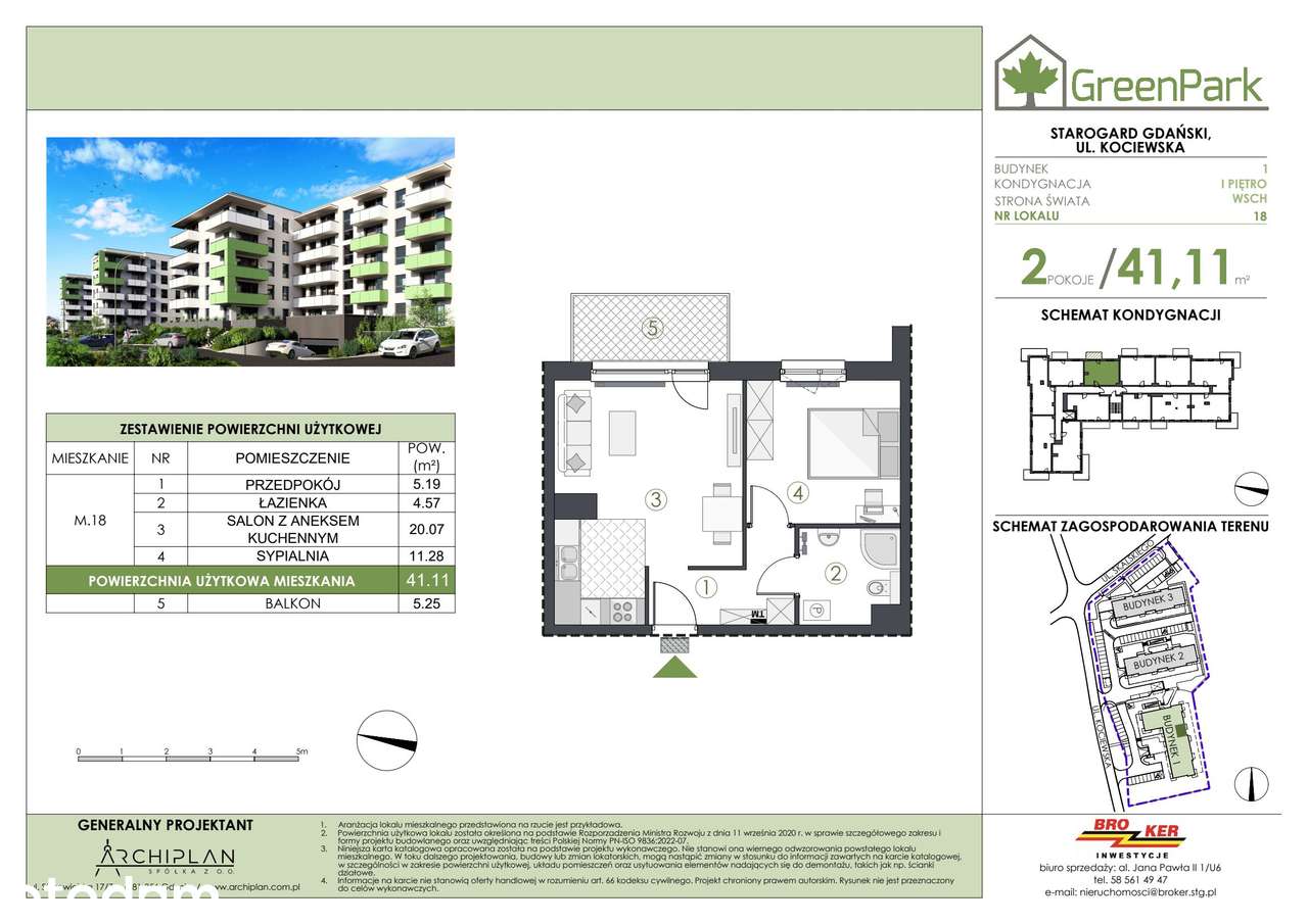 2-pokojowe mieszkanie 41m2 + balkon Bez Prowizji