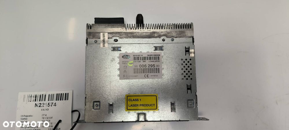 RADIO PEUGEOT 508 RXH 9800629580 - 2