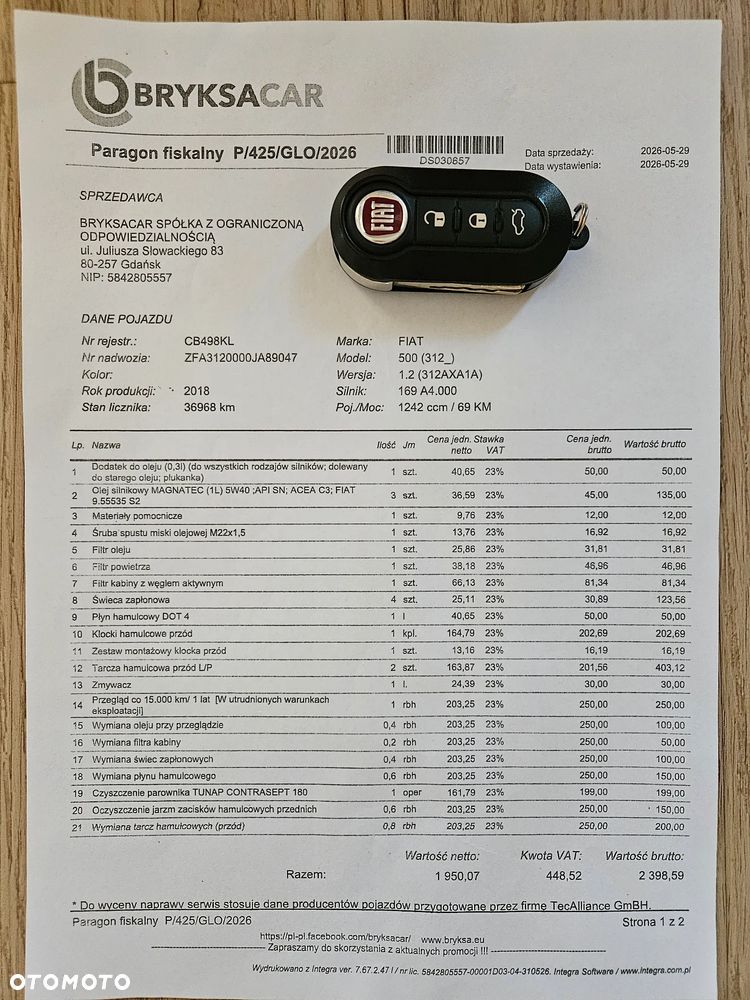 Fiat 500 1.2 Lounge EU6d - 37