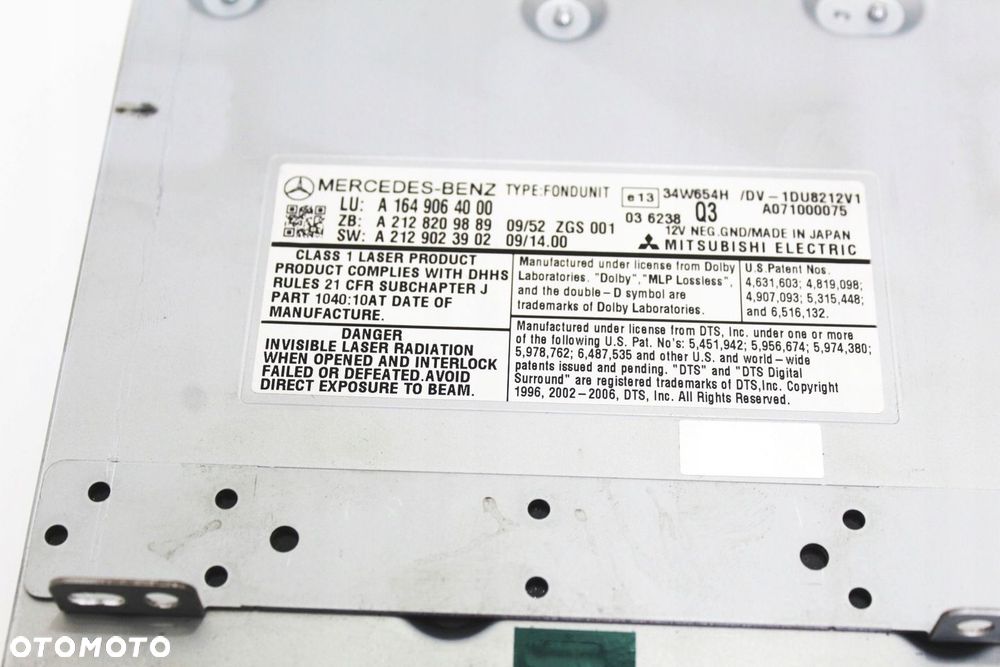 Czytnik napęd DVD CD OE Mercedes ML W164 GL X164 A1649064000 - 7